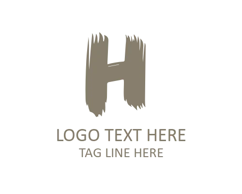 Bold Ink Brush Letter H Logo for Strong Brand Identity
