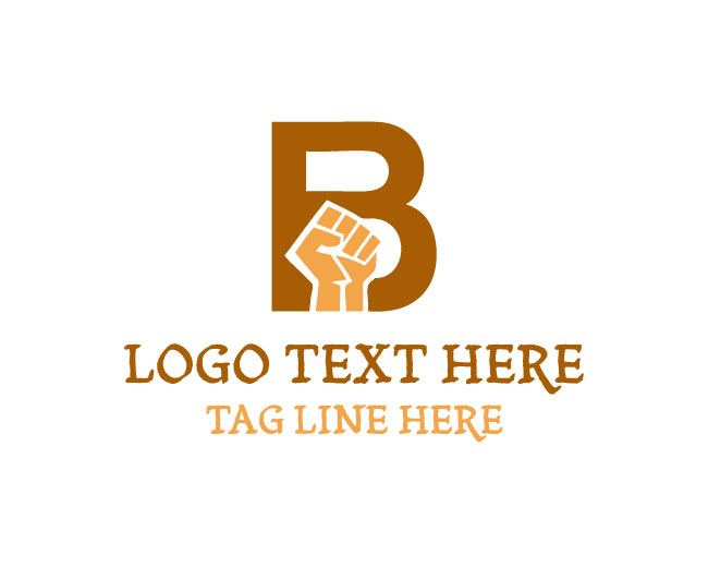 Bold Letter B Fist Logo