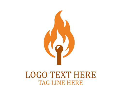 Bold Matchstick Flame Logo