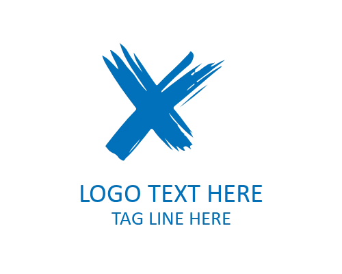 Bold Modern Brush Letter X Logo