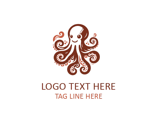 Bold Octopus Emblem Logo