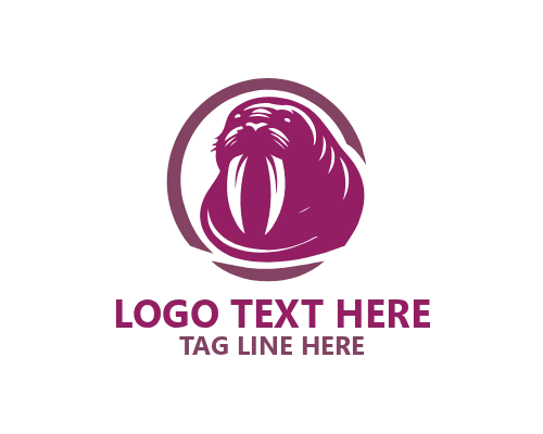 Bold Outline Walrus Logo for Strong Visual Identity