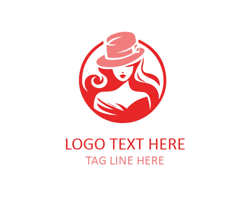 Bold Retro Lady Logo Design