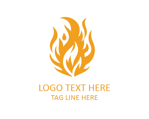 Bold Shape Flame Logo