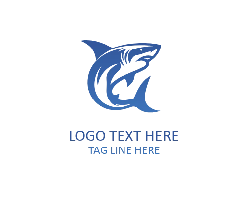 Bold Shark Silhouette Logo