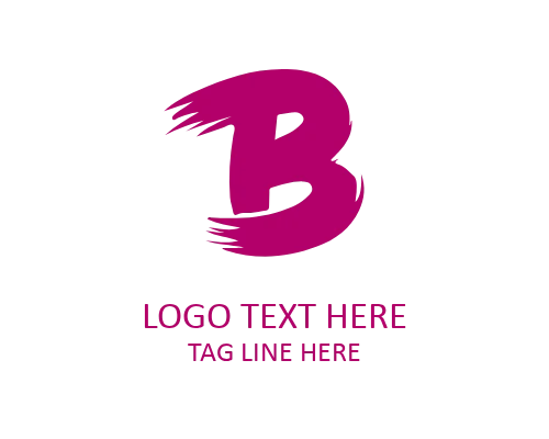 Bold Signature Brush Letter B Symbol Logo for Strong Identity