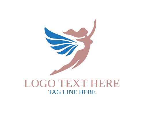 Bold Winged Flying Woman Logo for Leadership Brands