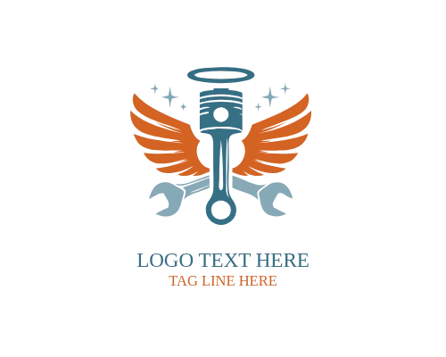 Bolt Piston Wings Logo