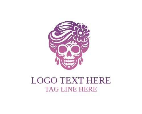 Bones Circle Sugar Skull Logo