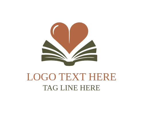 Book Heart Education Design Logo