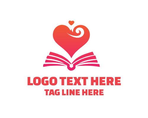 Book Love Reading Design Logo