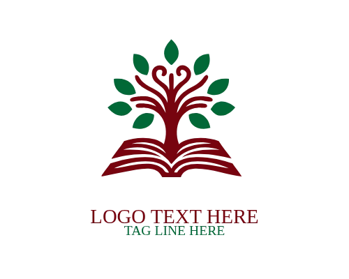 Book Tree Academic Emblem Logo