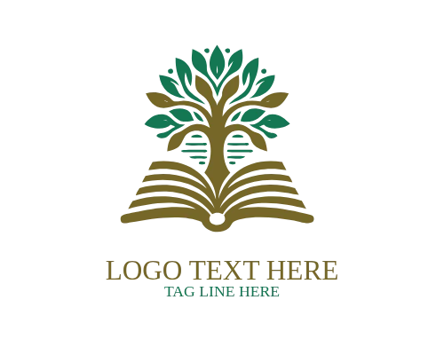 Book Tree Educational Emblem Logo
