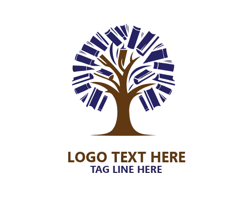 Book Tree Growth Icon Logo