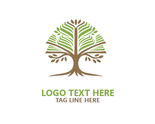 Book Tree Knowledge Symbol Logo