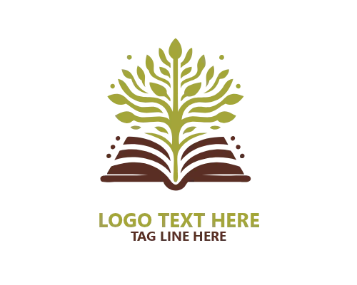 Book Tree Minimalist Logo