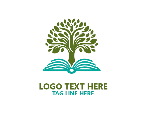 Book Tree Modern Icon Logo