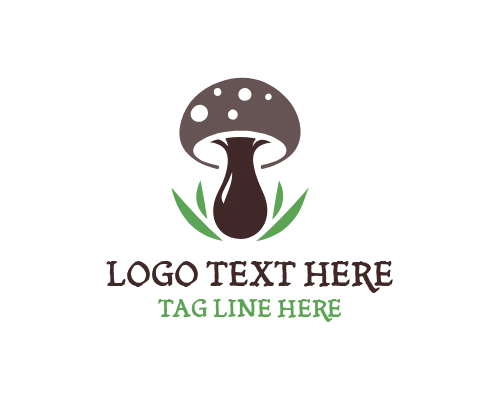 Botanical Mushroom Logo for Natural and Herbal Branding