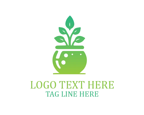 Botanical Plant Pot Logo