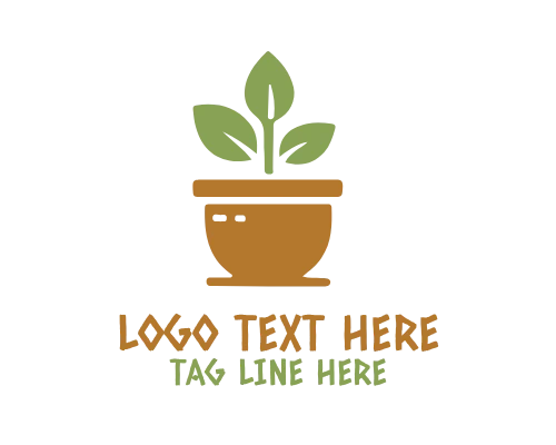 Botanical Plant Pot Logo