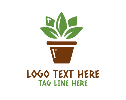Botanical Pot Leaf Logo
