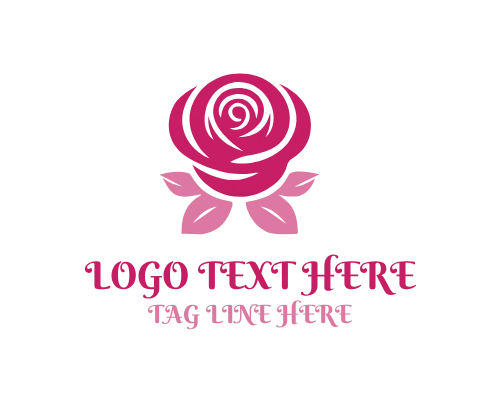 Botanical Rose Leaf Logo