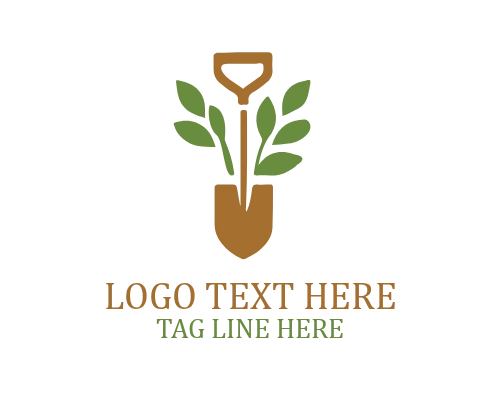 Botanical Shovel Flower Logo