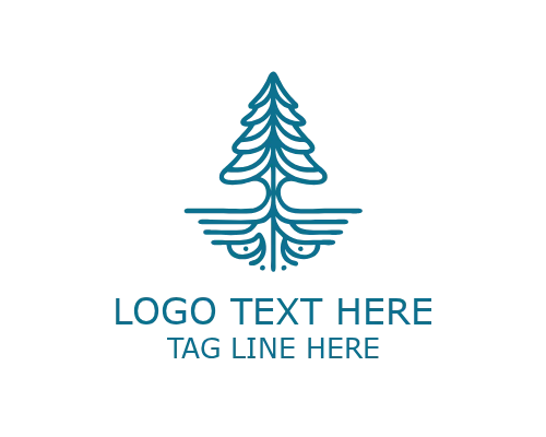 Botanical Tree Monoline Logo for Natural and Organic Branding