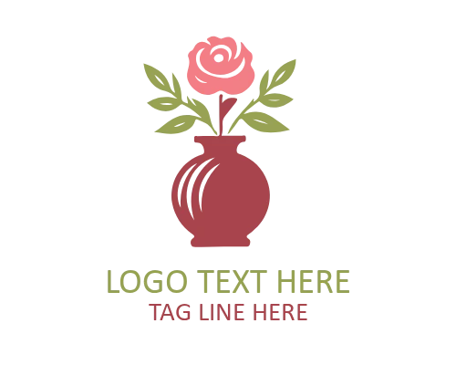 Bouquet Flower Vase Logo
