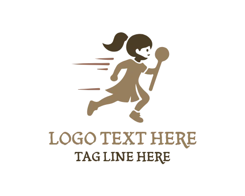 Boy Running Fast Energetic Logo
