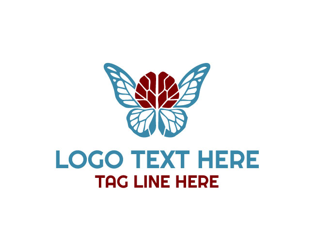 Brain Butterfly Symbol Logo