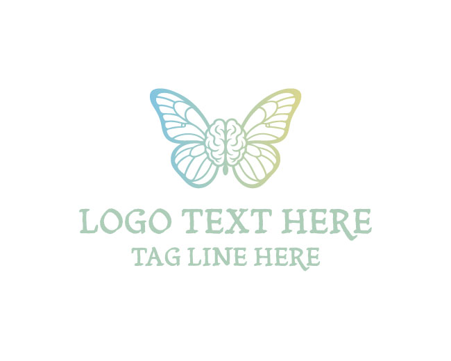 Brain Wing Butterfly Logo