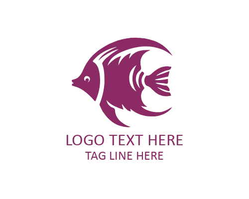 Brand Emblem Tropical Fish Flat Logo