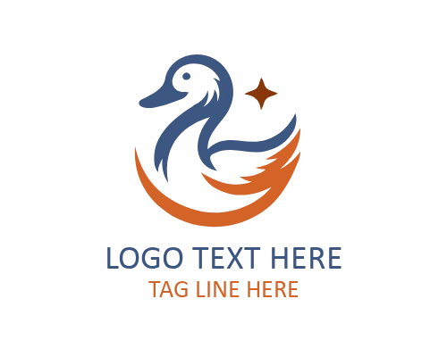 Broken Line Duck Logo for Modern Minimal Brands