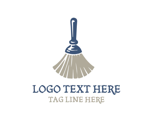 Broom and Sparkle Clean Logo
