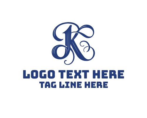 Brush Script letter K Logo