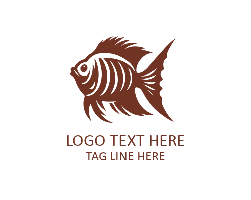 Bubble Motion Tropical Fish Flat Logo