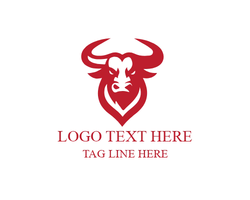 Bull Circle Emblem Logo for Sports and Business Branding