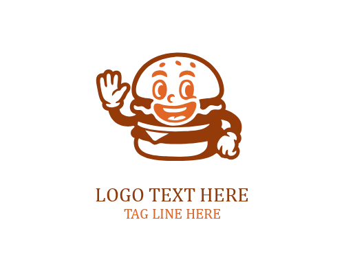 Burger Mascot Badge Logo
