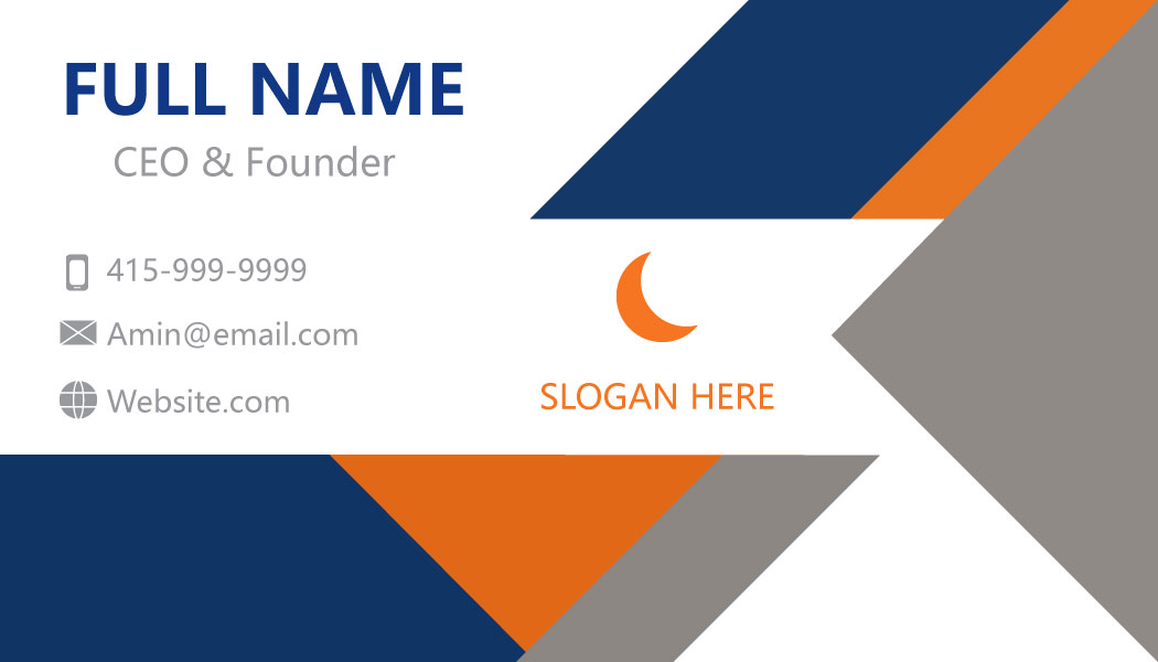 Bold Navy Geometric Business Card