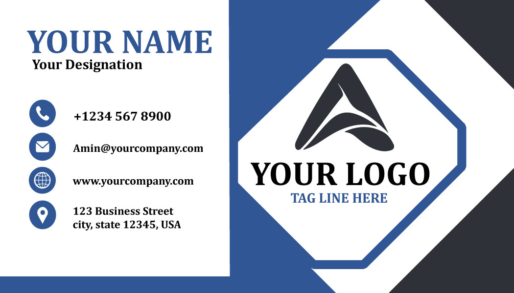 Clean business card template for photography studios offering portraits, events, weddings, and commercial photography. Features a professional layout for displaying your studio identity and contact information.