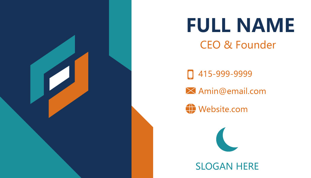 Modern Teal Geometric Business Card