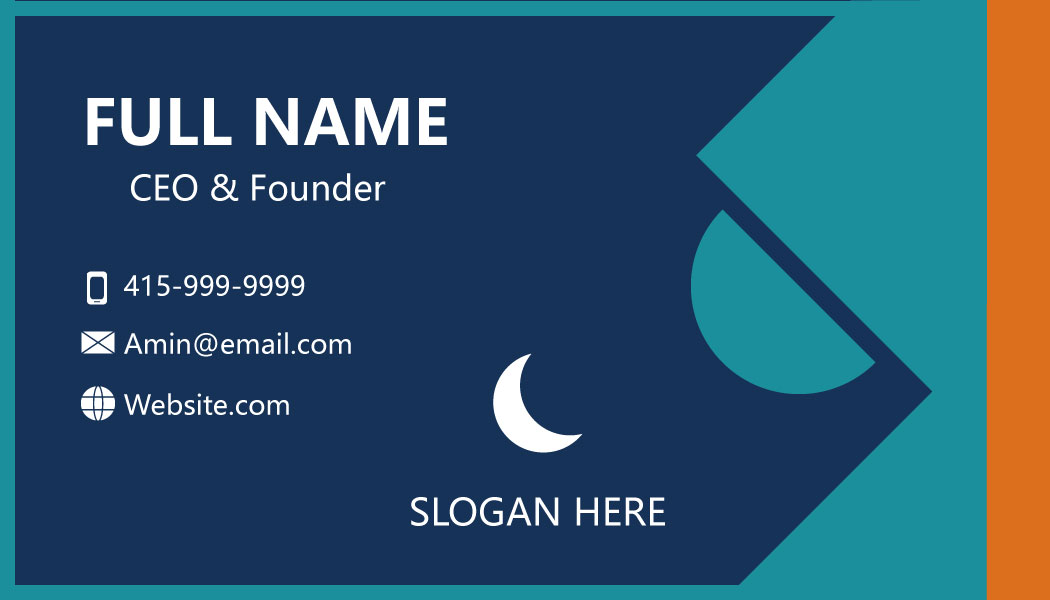 Navy Teal Modern Executive Business Card