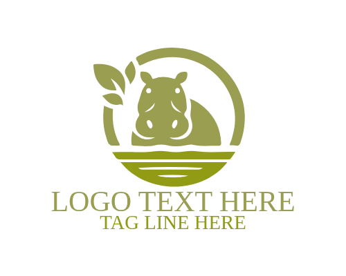  Business Mascot Hippo Logo