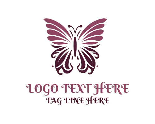 Butterfly and Flower Garden Logo