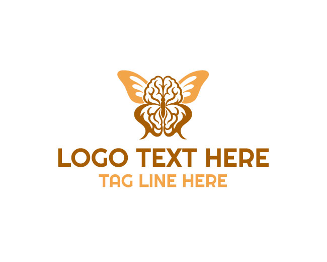 Butterfly Brain Idea Logo