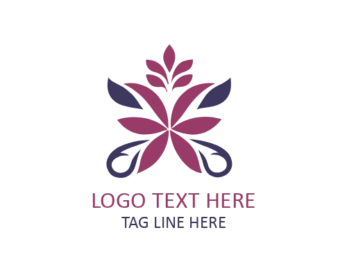  Butterfly Circle Emblem Logo
