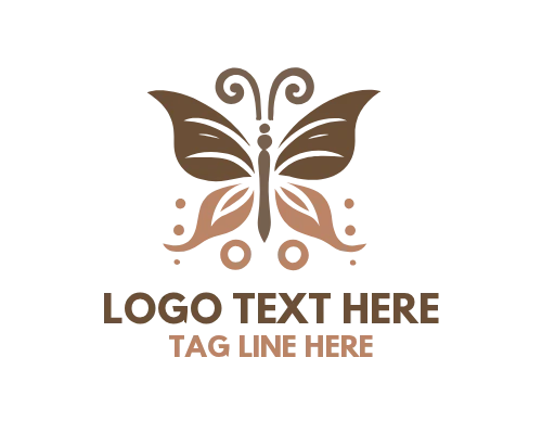 Butterfly Circle Frame Nature Logo