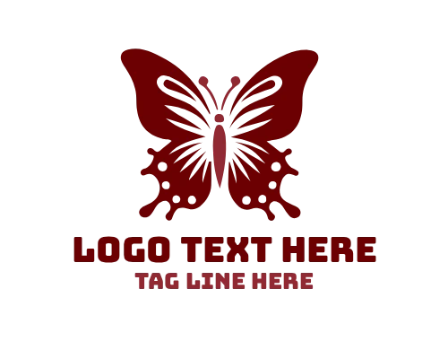 Butterfly Outline Artistic Logo