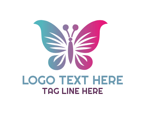 Butterfly Silhouette Minimal Nature Logo